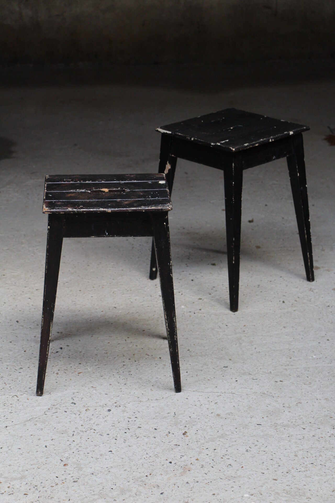 Pair of painter's studio stools France 1950