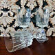 Five Chiseled Crystal Wine Glasses - Vintage 60s Glasses