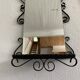 Miroir d’entrée vintage fer forgé avec tablette 38x105cm