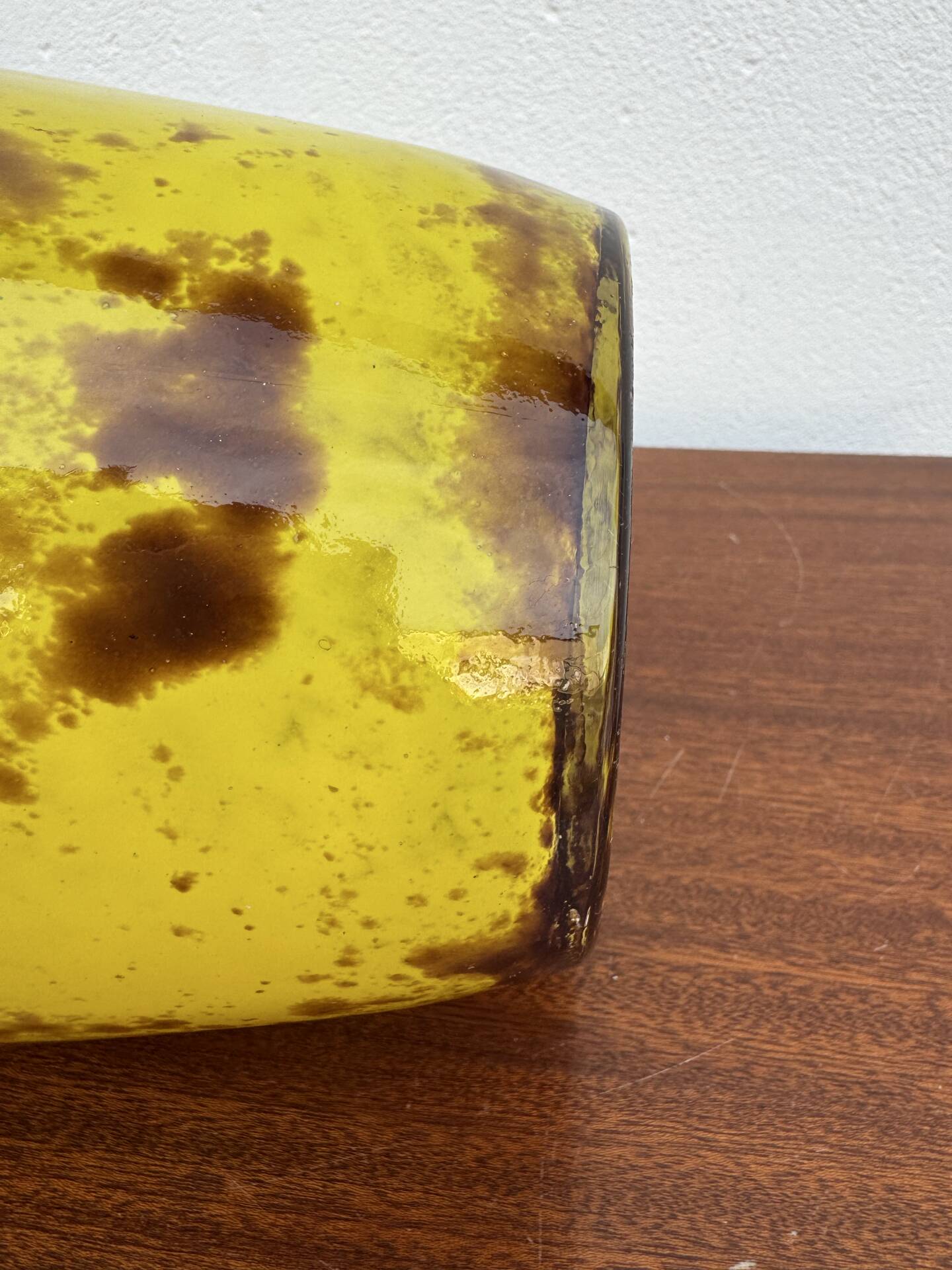 Large marbled yellow Art Deco vase