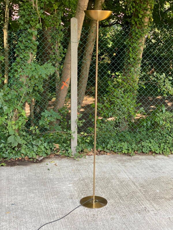 Lampadaire halogène vintage vintage doré SCE France