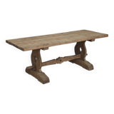 Large 19th century elm monastery table with solid top