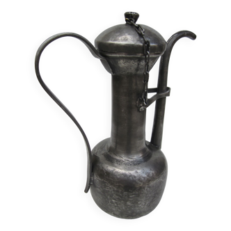 Ewer, pewter jug with lid