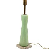 Mid-century modern green Murano glass Table lamp, Barovier & Toso style  Italy, 1940s