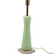 Mid-century modern green Murano glass Table lamp, Barovier & Toso style  Italy, 1940s