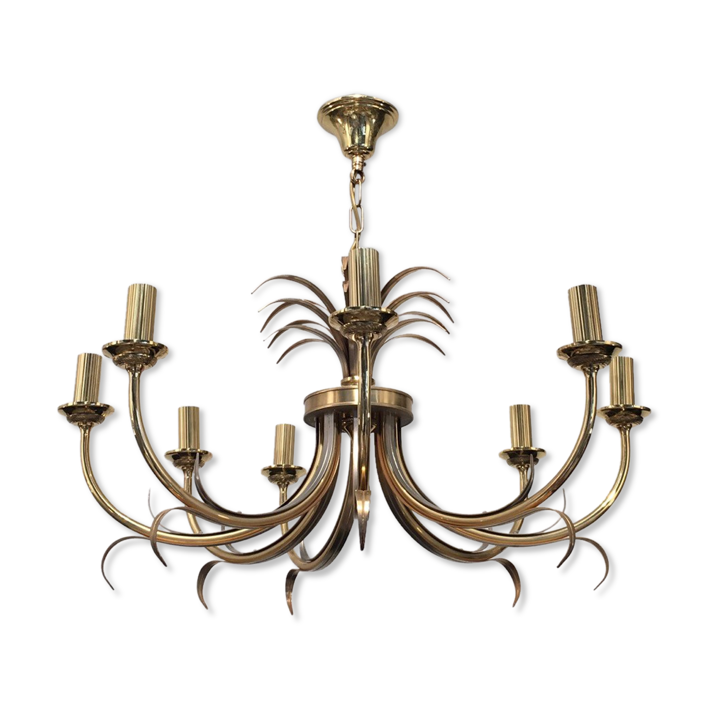 Pineapple brass 8-light chandelier