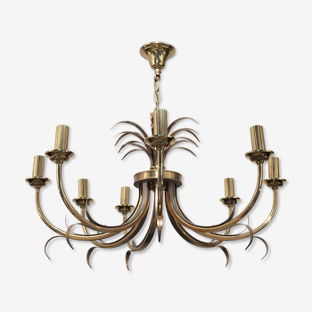 Pineapple brass 8-light chandelier