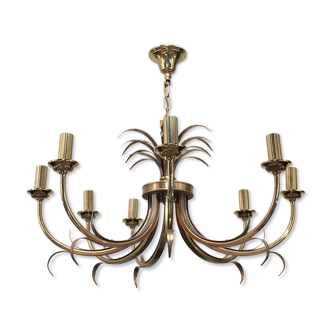 Pineapple brass 8-light chandelier