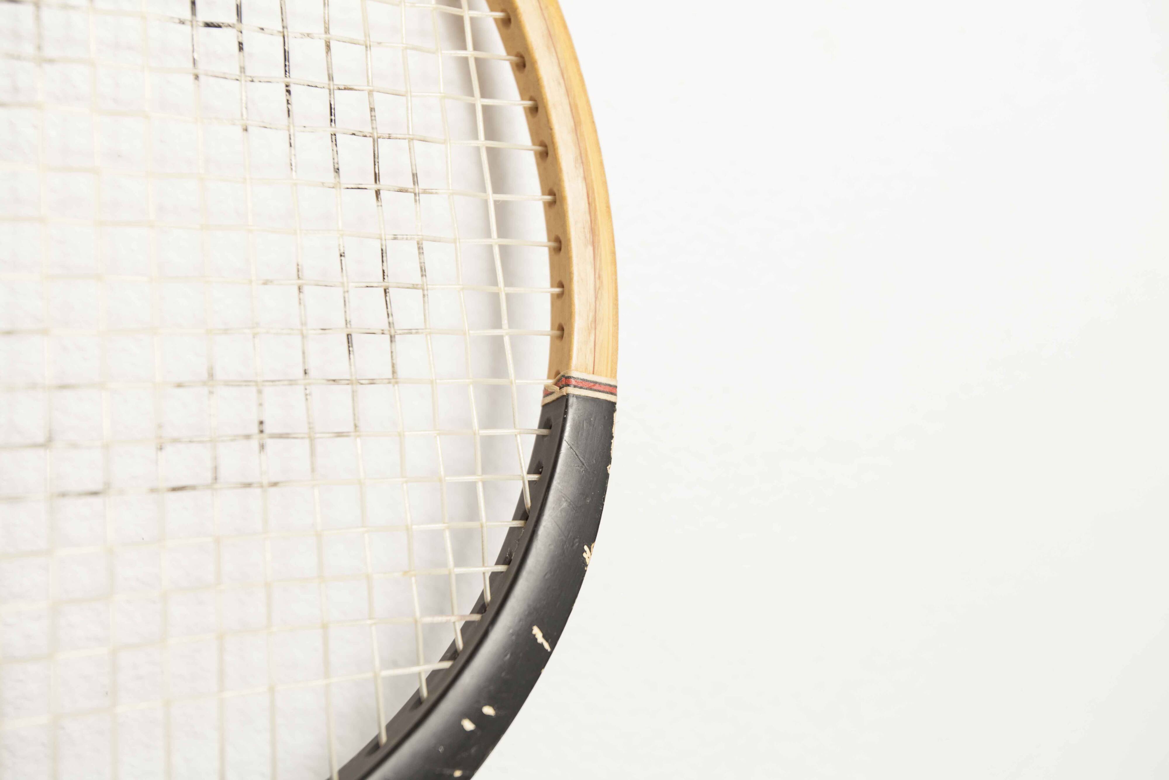 1970 Spalding black and red wooden tennis racket