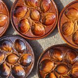 5 earthenware oyster plates from Saint Clement, 1960s