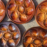5 earthenware oyster plates from Saint Clement, 1960s