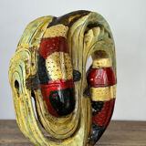 Wooden wall sculpture of Koi Carp, tribal India, mid-20th century.