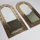 Set of two Moroccan mirrors in brass in the shape of arches