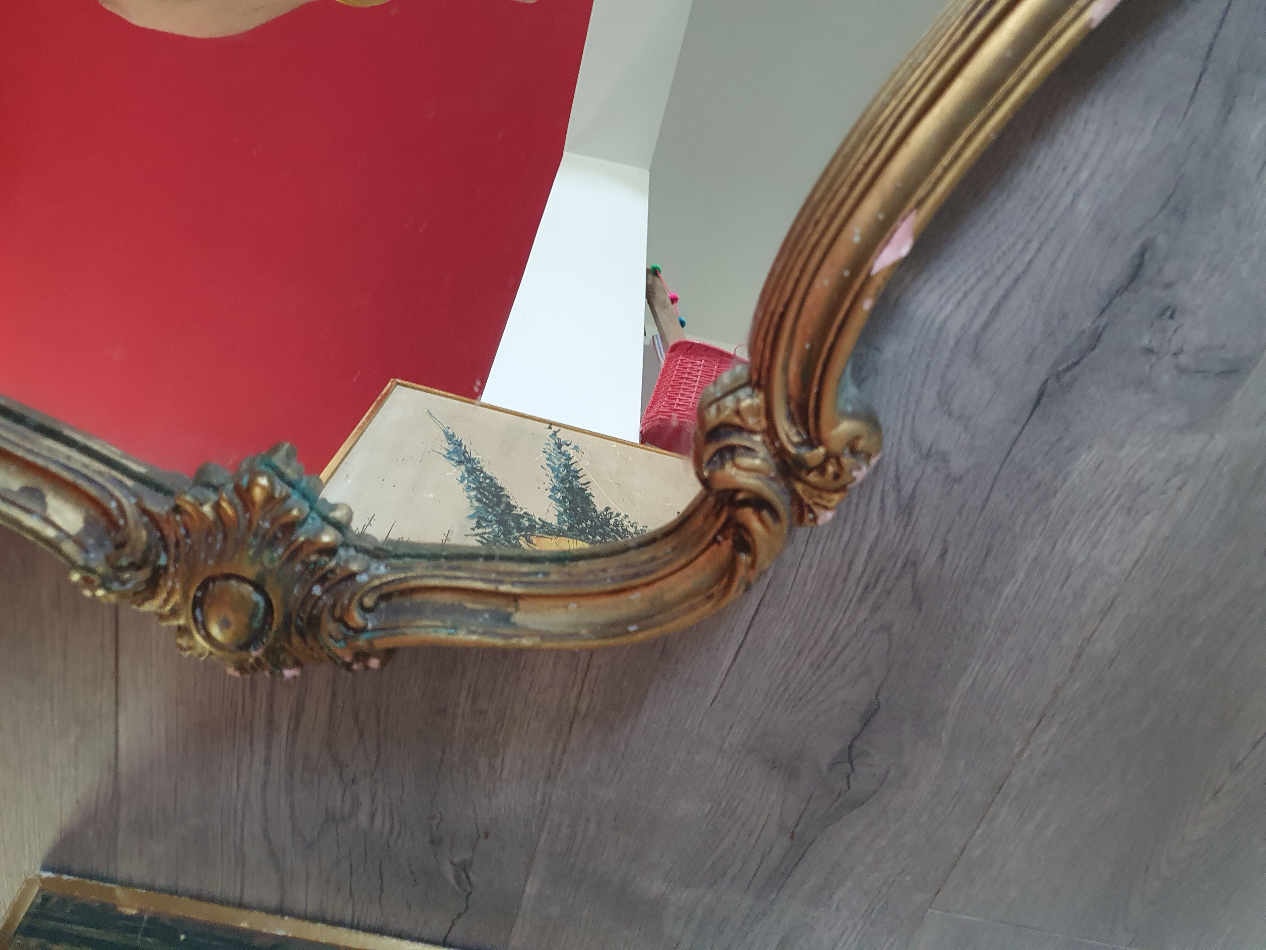 Baroque mirror rocaille Louis XV golden vintage