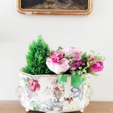 Flowerpot, bowl, earthenware centerpiece, ceramic, Sarreguemines