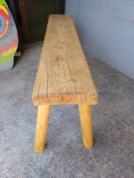Bench 140 cm old solid wood with patina