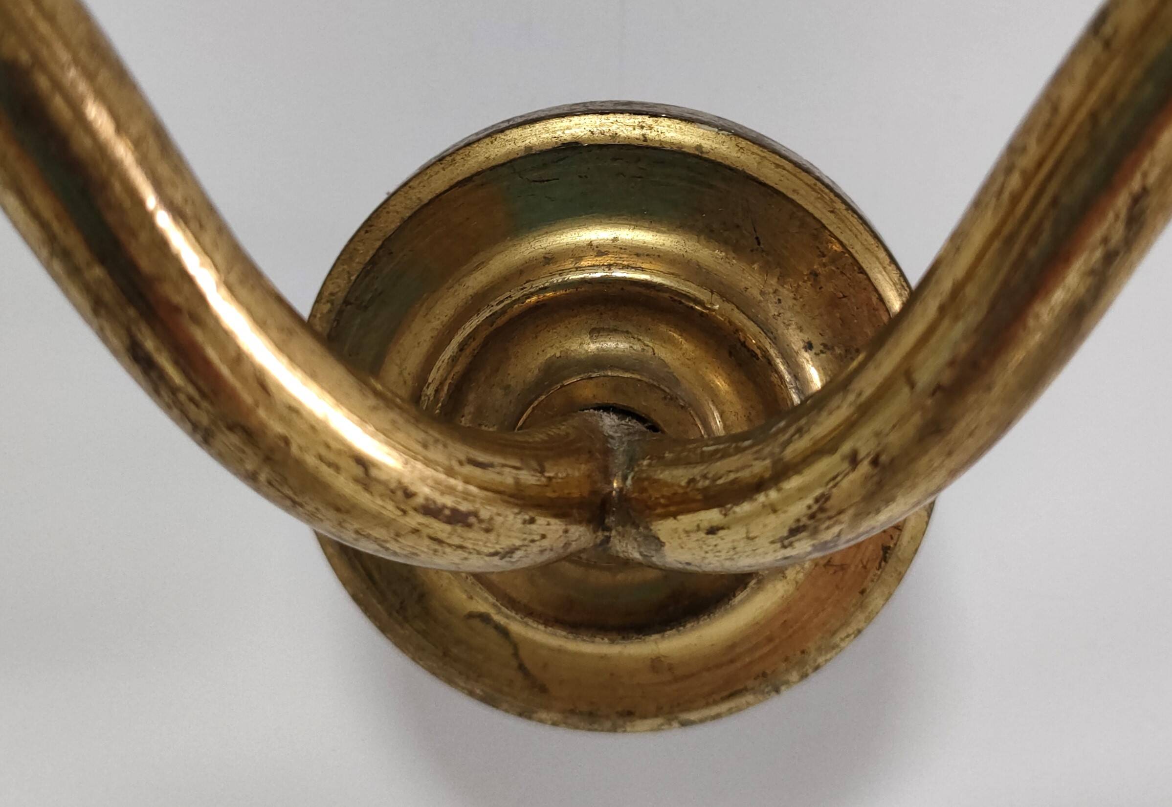 Double gilded bronze and glass wall lamp 1900