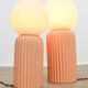 Vintage Italian Ceramic Table Lamps in Salmon Ceramic and Opaline, set of 2