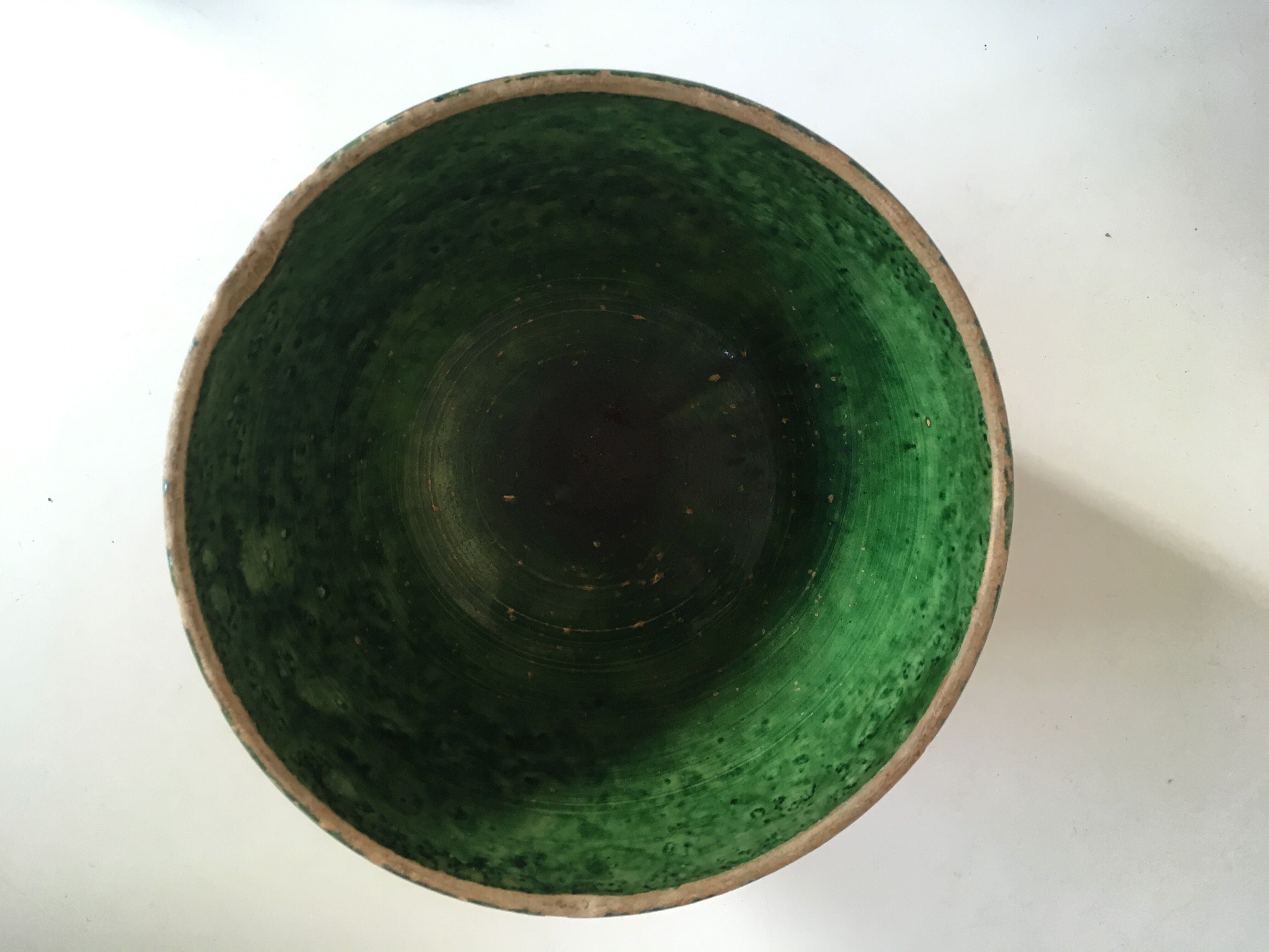 Foucard Jourdan Vallauris green glazed earth bowl 50