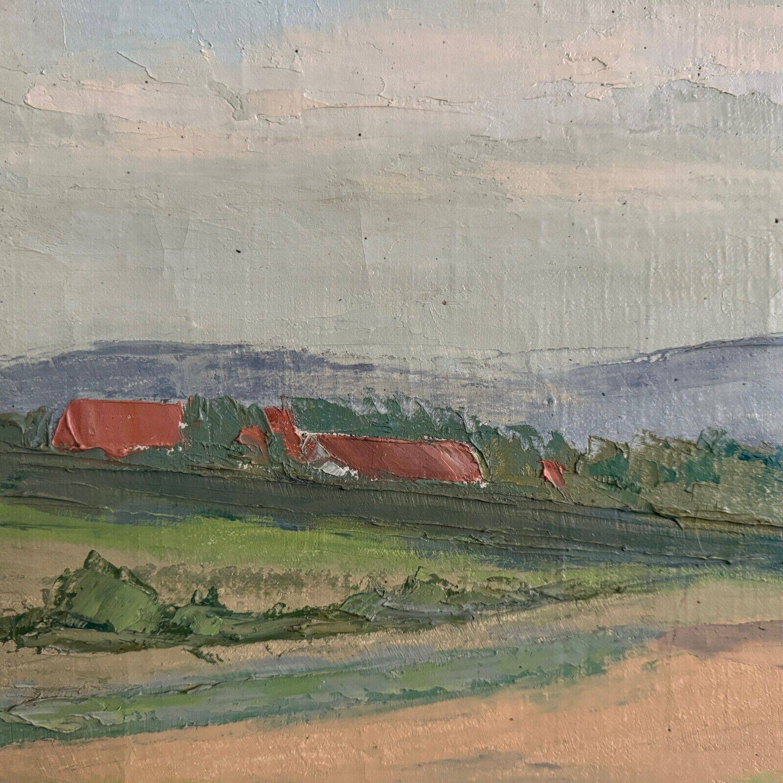 Oil on canvas depicting a 20th century landscape by Carlos Gallos