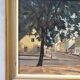 Malte Särlöv, Paysage moderne suédois, années 1950, huile sur panneau, encadré