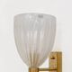 Pair of Italian Murano Iridescent Glass and Brass Wall Sconces