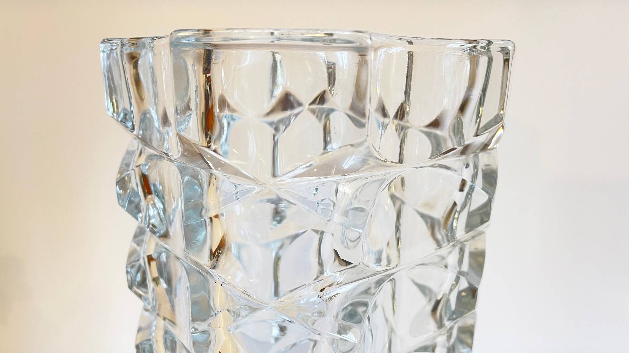 Geometric semi-crystal vase 1950s