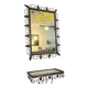 Vintage brass Deknudt mirror with shelf, 1970s