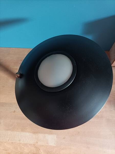 Loft bedside desk lamp wood metal saucer