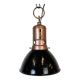 Lampe d'usine industrielle en émail noir avec plateau en fer, italie, 1950s