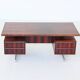 Danish floating writing desk in rosewood and chrome Denmark 1960