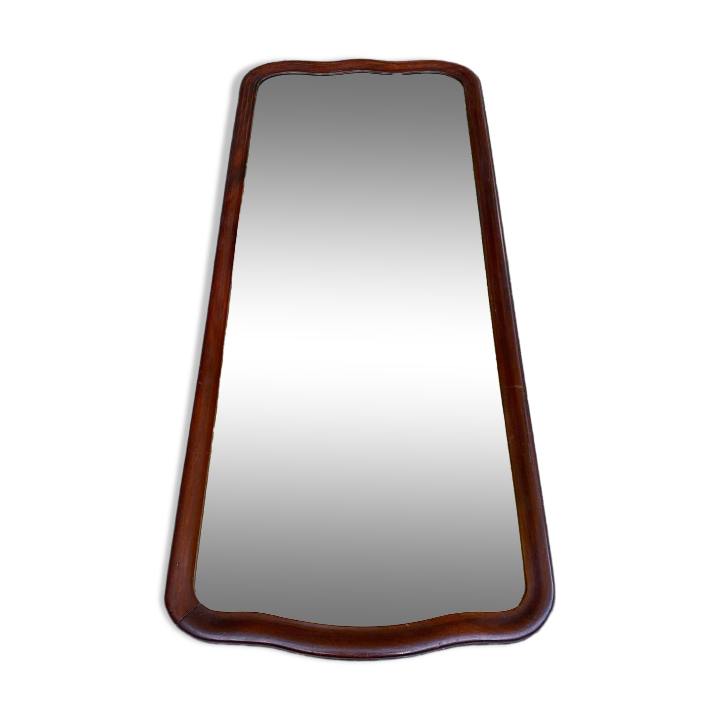 19th century solid mahogany mirror, 58x135cm