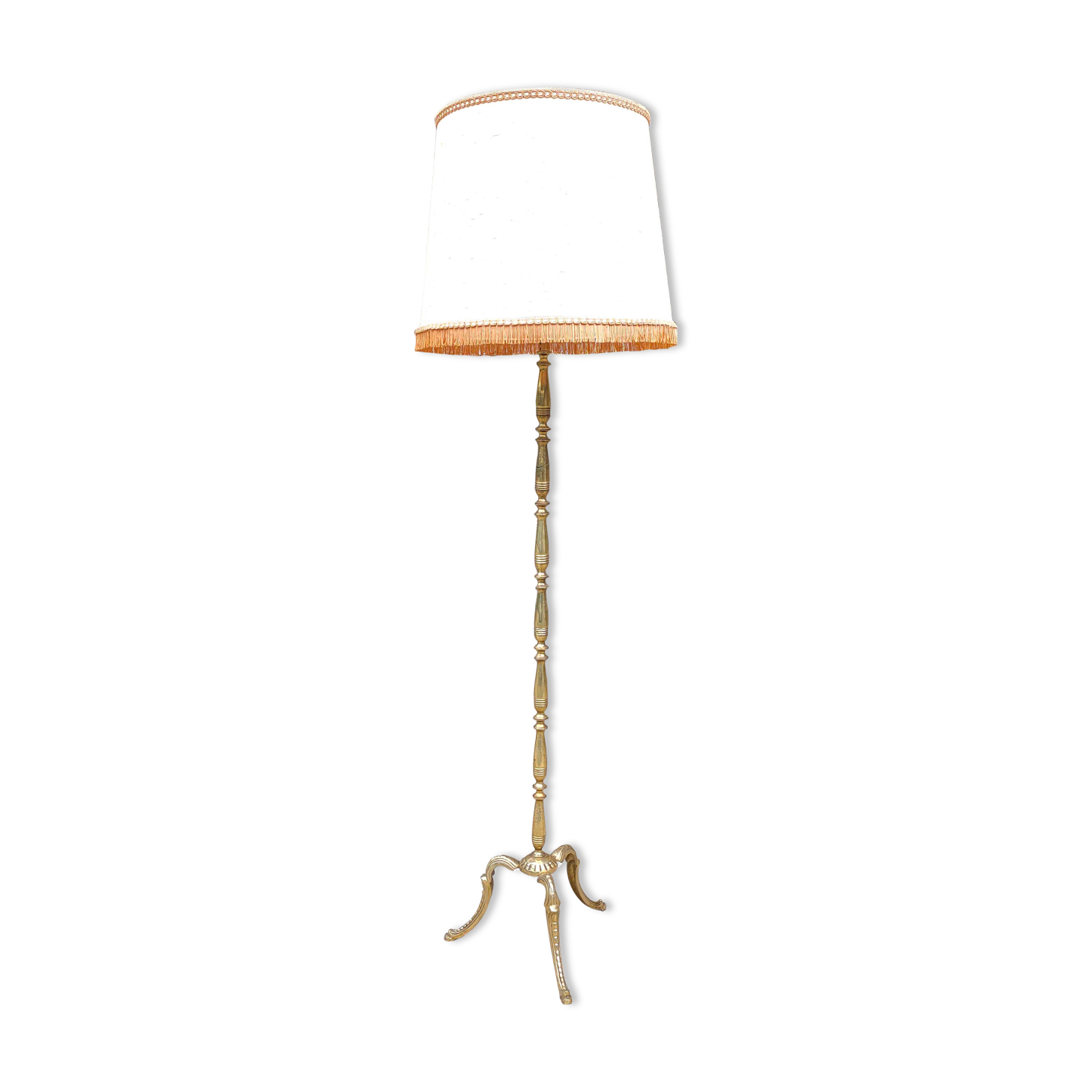 Tripod golden floor lamp