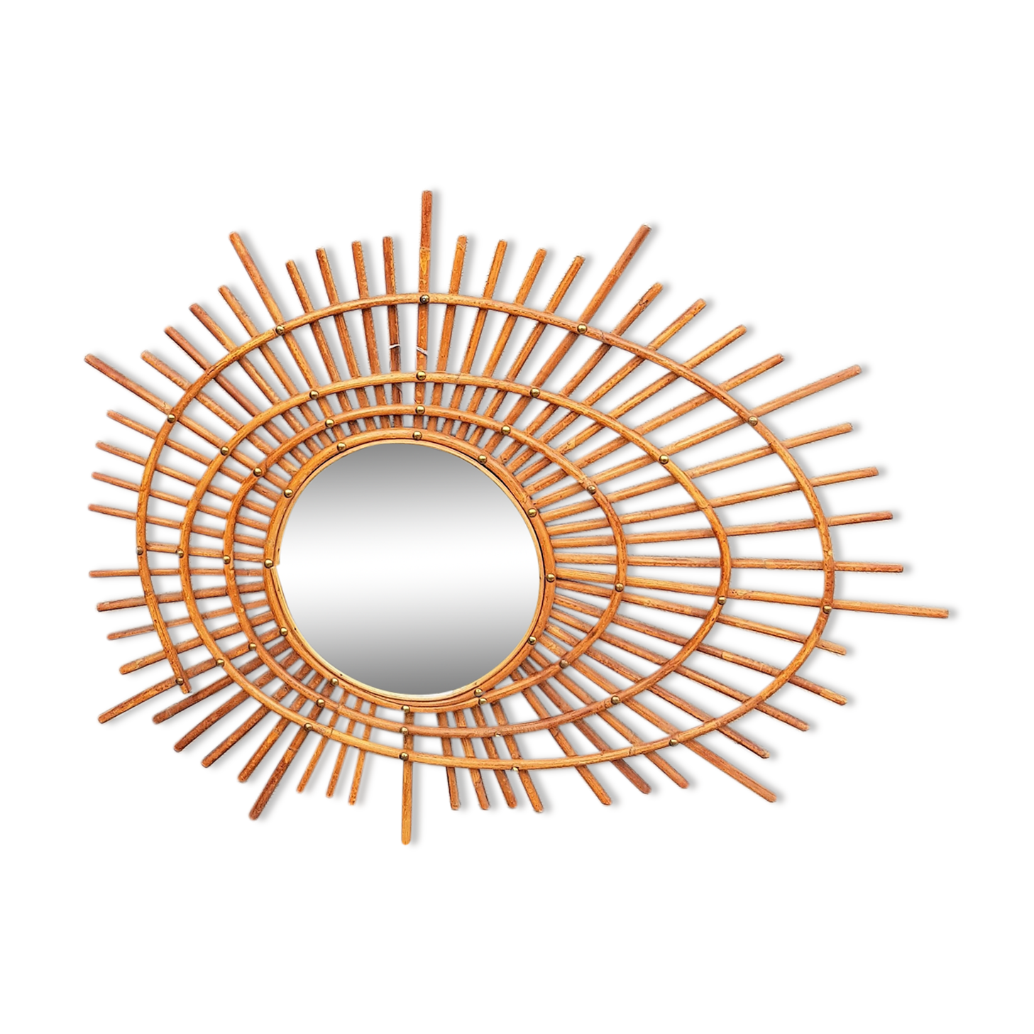 Mirror in rattan galaxy or ortf 80x61cm