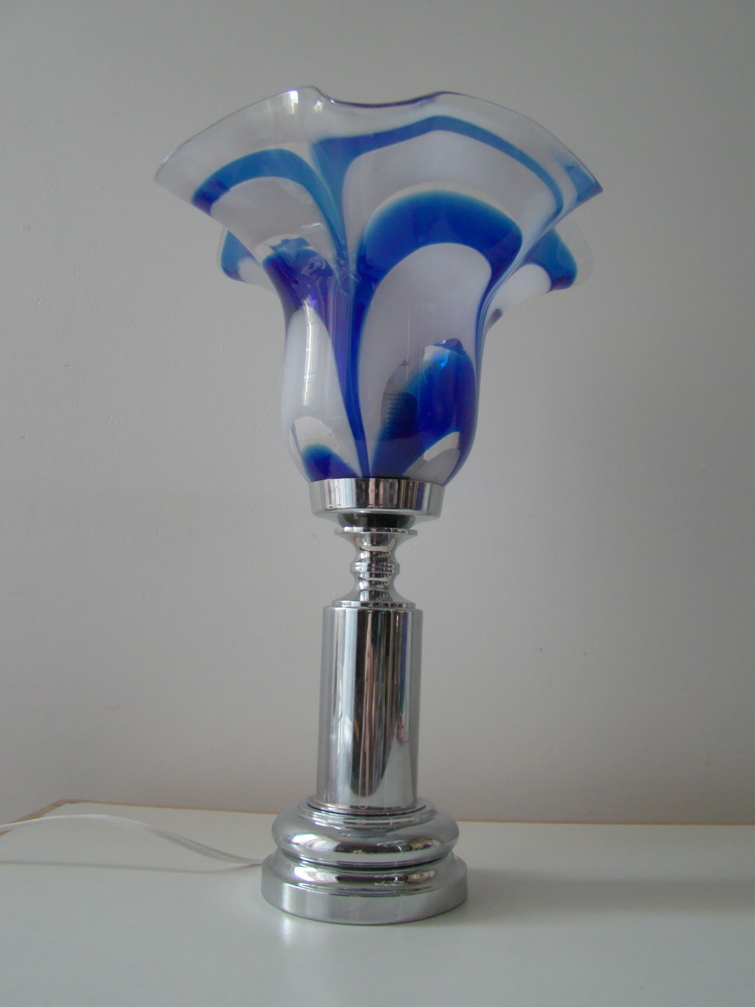 Vintage blue glass lamp Mazzega