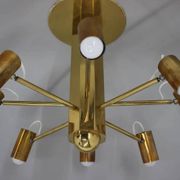 Midcentury Sputnik brass Space Age adjustable pendant/chandelier, 1970s