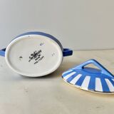 Fox trott sugar bowl from sarreguemines, 1930s, vintage art deco earthenware