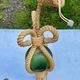 Audoux & Minet - vintage cord chandelier with 3 lights - France circa 1950