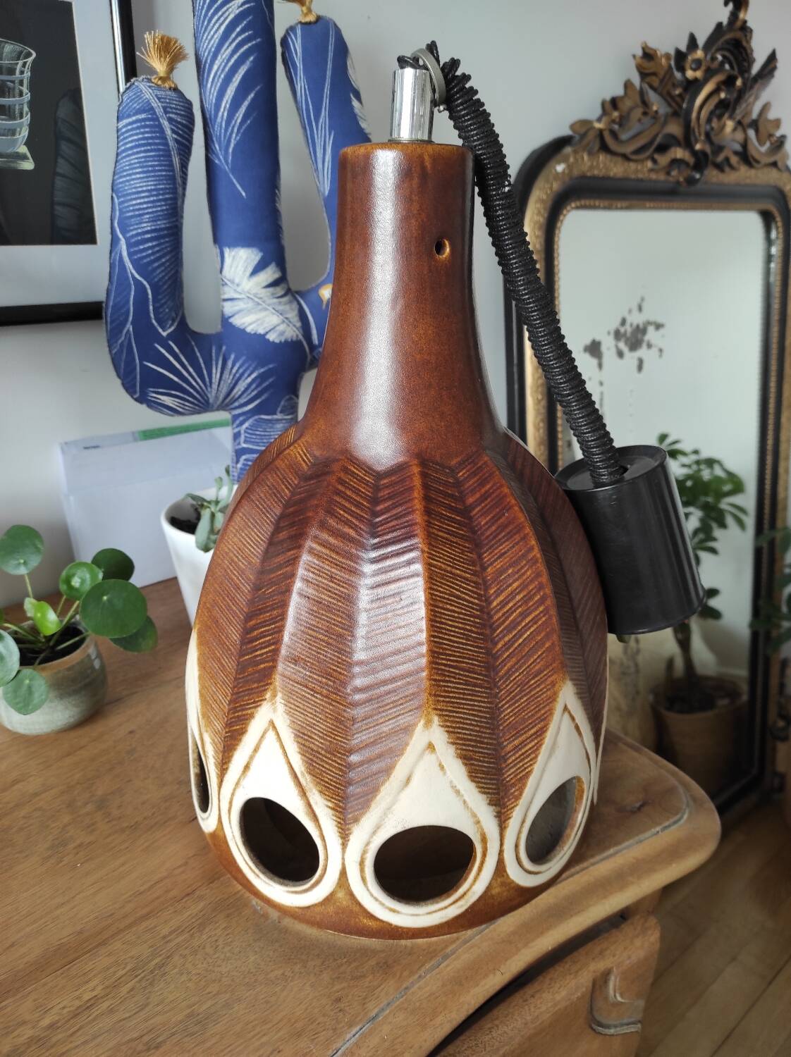 Vintage West Germany ceramic pendant light