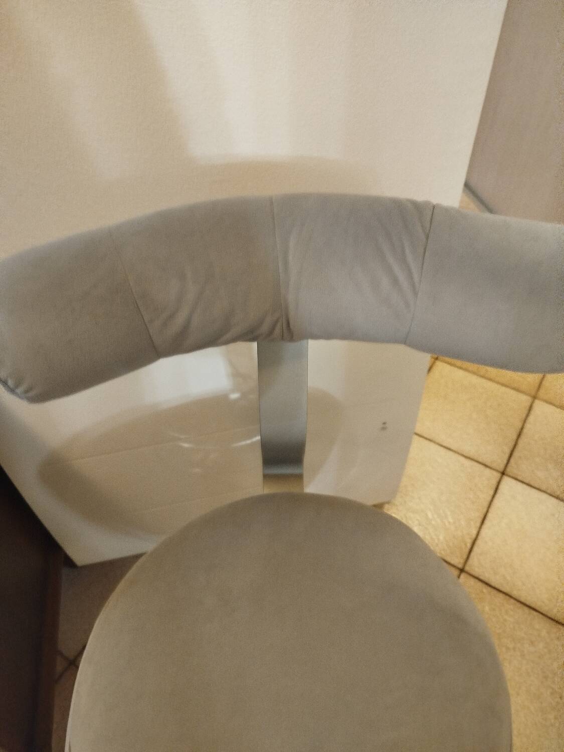 Space Age stool reupholstered, 70s-80s.