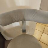 Space Age stool reupholstered, 70s-80s.