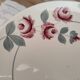 Compotier on pedestal, cake display in Terre de Fer Saint-Amand decoration old gray roses