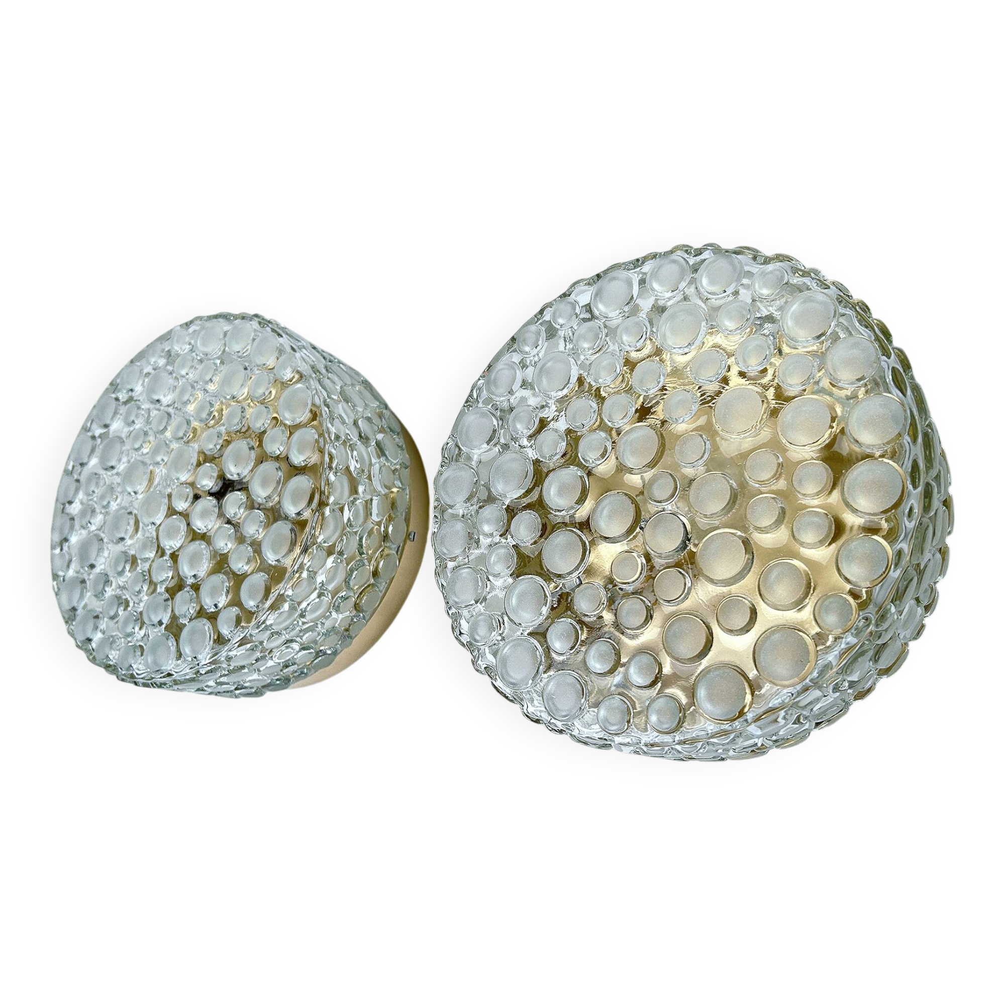 Pair Vintage Bubble Glass Wall Lamps