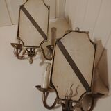 Pair of gold bronze wall lamps