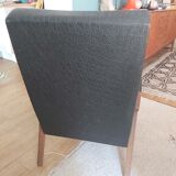 Armchair 60s wood and imitation leather