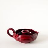Large ceramic candle holder, Bordeaux, signed Vallauris, 1970