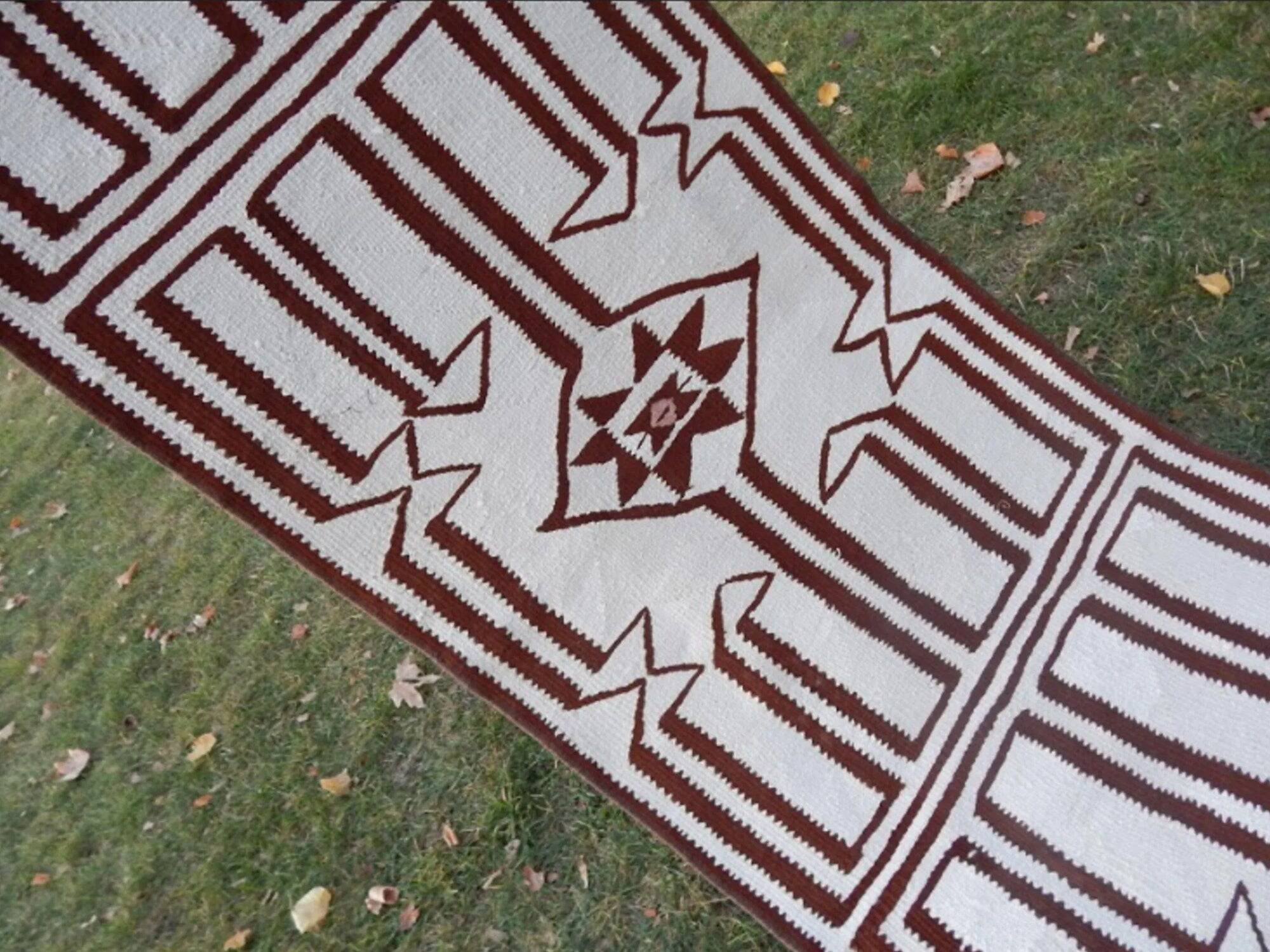 Vintage Turkish hallway rug 78x314 cm