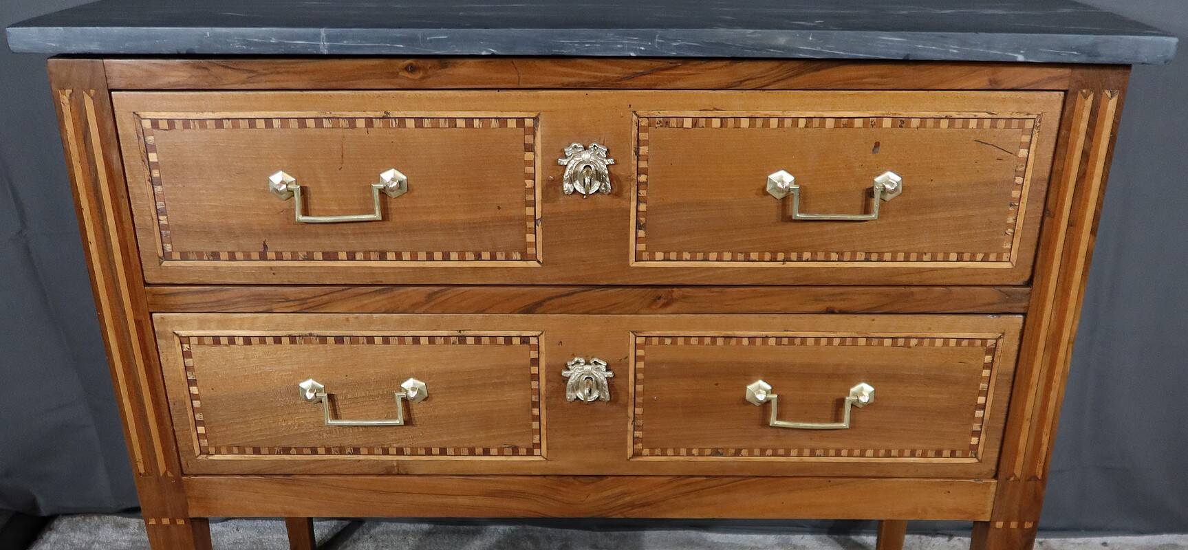 Small regional walnut commode, louis xvi style – early 19th century