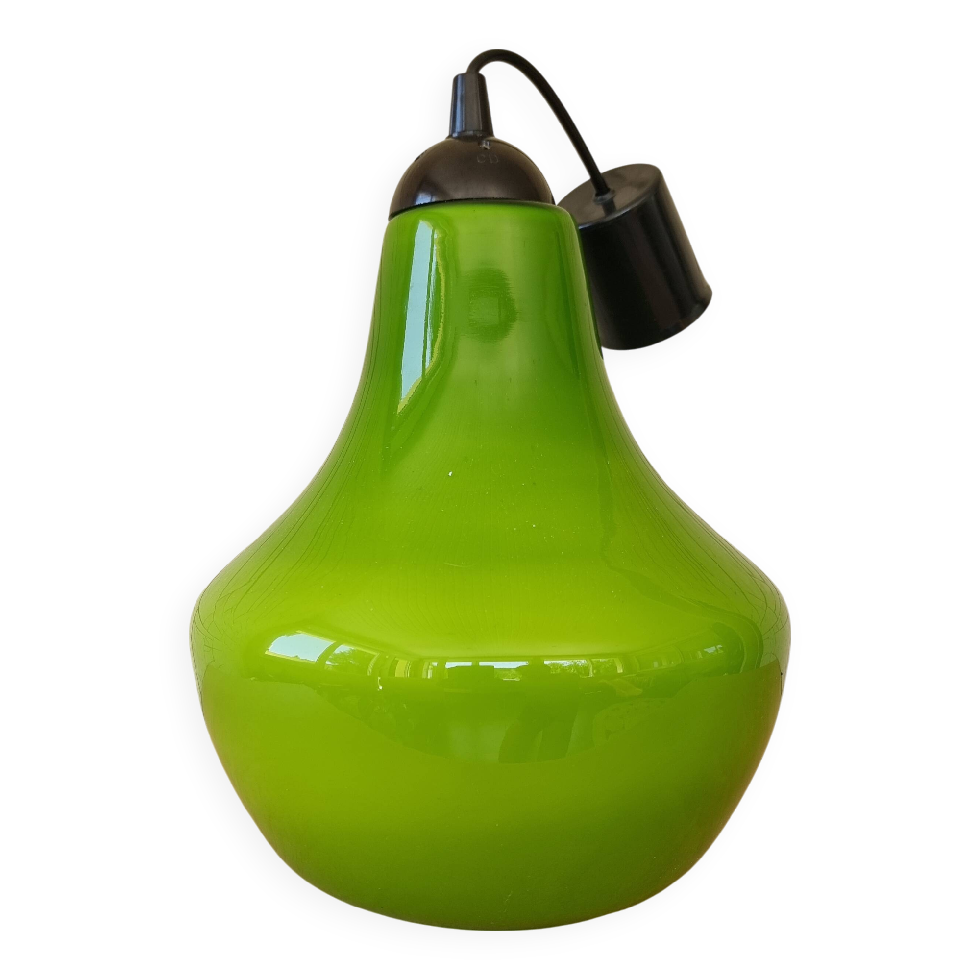 Suspension en opaline verte des années 70