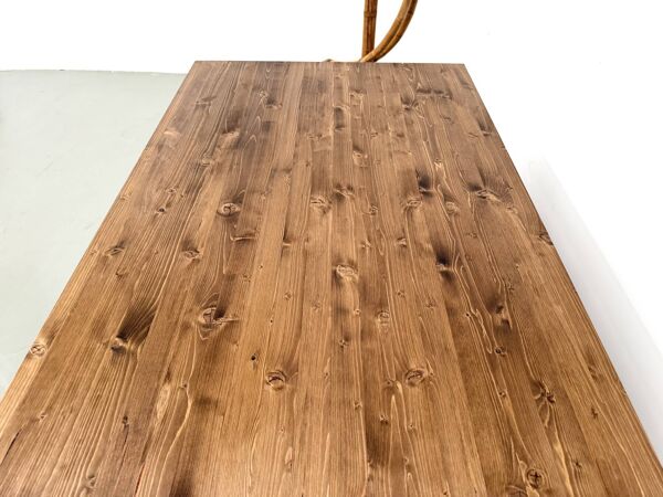 Table de ferme aux pieds fuseaux, L155 cm